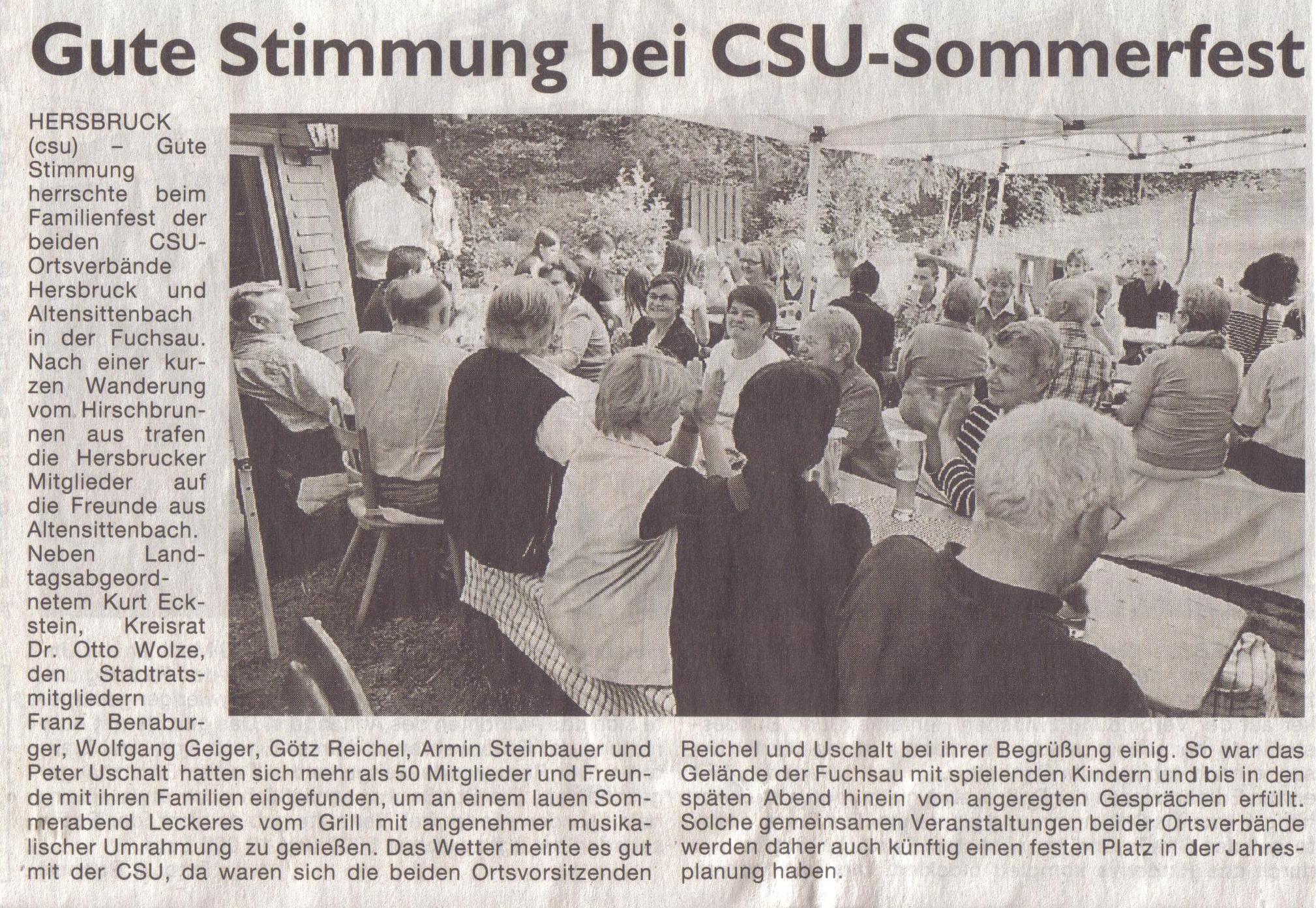 Pressebericht der Hersbrucker Zeitung vom 22.08.2011