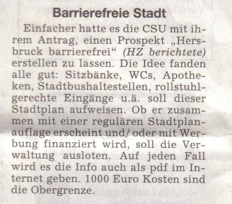 Pressebericht der Hersbrucker Zeitung vom 03.12.2011