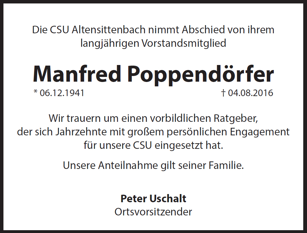 2016-08-05 Traueranzeige Poppendörfer Manfred